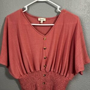 Rust Button-Down Dress